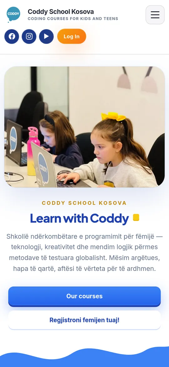 coddy-learning.vercel.app homepage on mobile