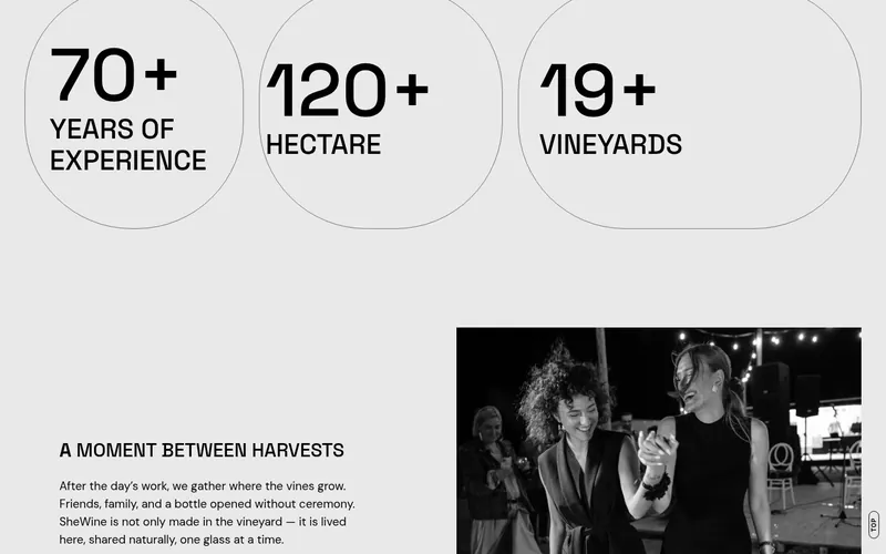 she-wine.com winery heritage in numbers section